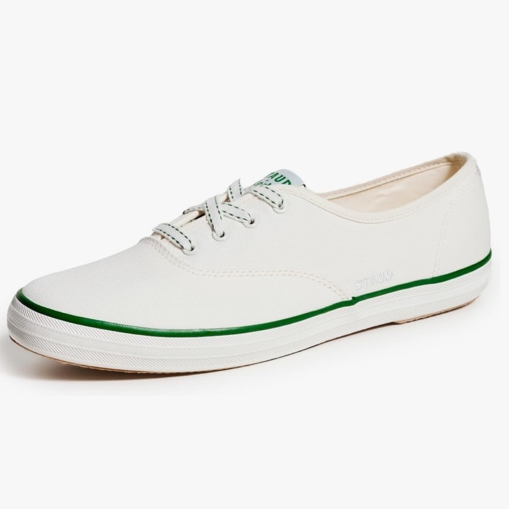 Staud x Keds Women’s Champion Canvas Sneakers White Green Tennis Shoes 8.5 - Picture 2 of 10